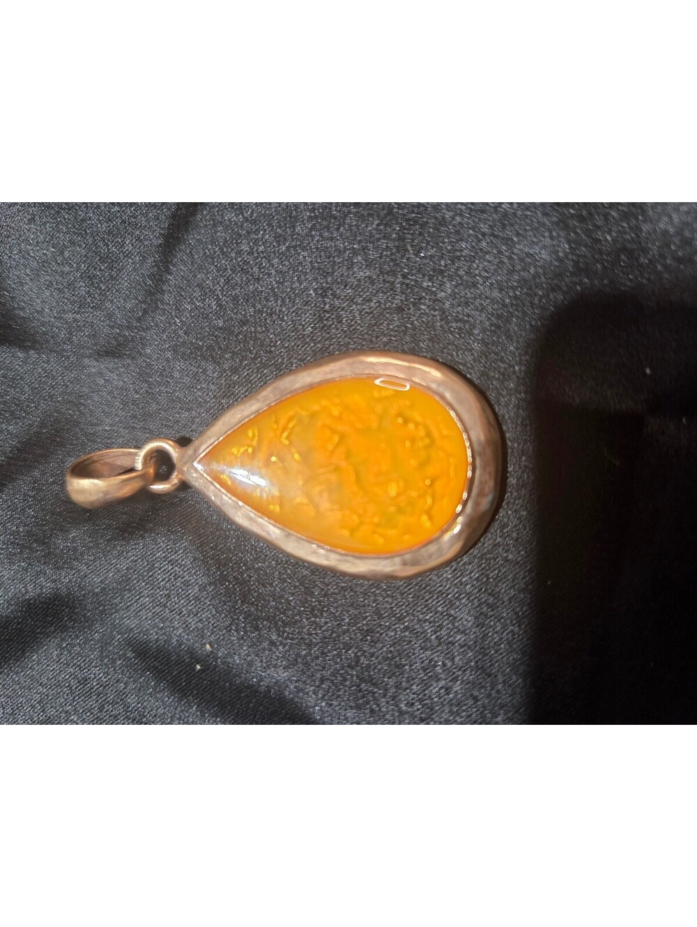 207. Orange Tear Drop Pendent